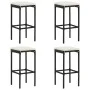 Kitchen stools with cushions 4 pcs black synthetic rattan by vidaXL, Kitchen stools - Ref: Foro24-313446, Price: 92,95 €, Dis...