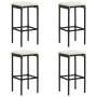 Taburetes de cocina con cojines 4 uds ratán sintético negro de vidaXL, Taburetes de cocina - Ref: Foro24-313446, Precio: 93,7...