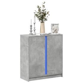 Aparador con LED madera ingeniería gris hormigón 77x34x85 cm de , Aparadores - Ref: Foro24-852134, Precio: 71,24 €, Descuento: %