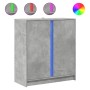 Aparador con LED madera ingeniería gris hormigón 77x34x85 cm de , Aparadores - Ref: Foro24-852134, Precio: 71,24 €, Descuento: %