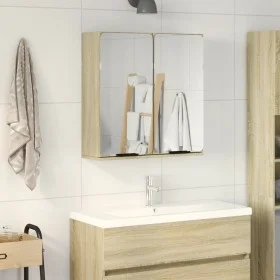 Mueble espejo de baño madera roble Sonoma 64,5x20x66,5 cm de , Tocadores de baño - Ref: Foro24-849655, Precio: 63,38 €, Descu...