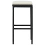 Taburetes de cocina con cojines 4 uds ratán sintético negro de vidaXL, Taburetes de cocina - Ref: Foro24-313446, Precio: 93,7...