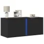Mueble de TV de pared con luces LED negro 80x31x35 cm de , Muebles TV - Ref: Foro24-852258, Precio: 50,03 €, Descuento: %