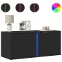 Mueble de TV de pared con luces LED negro 80x31x35 cm de , Muebles TV - Ref: Foro24-852258, Precio: 50,03 €, Descuento: %