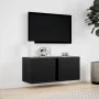 Mueble de TV de pared con luces LED negro 80x31x35 cm de , Muebles TV - Ref: Foro24-852258, Precio: 50,03 €, Descuento: %