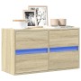 Mueble de TV de pared con luces LED roble Sonoma 80x31x45 cm de , Muebles TV - Ref: Foro24-852287, Precio: 65,87 €, Descuento: %