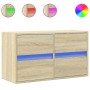 Mueble de TV de pared con luces LED roble Sonoma 80x31x45 cm de , Muebles TV - Ref: Foro24-852287, Precio: 65,87 €, Descuento: %