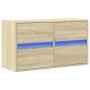 Mueble de TV de pared con luces LED roble Sonoma 80x31x45 cm de , Muebles TV - Ref: Foro24-852287, Precio: 65,87 €, Descuento: %
