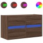 Mueble de TV de pared con luces LED marrón roble 80x31x45 cm de , Muebles TV - Ref: Foro24-852291, Precio: 69,87 €, Descuento: %