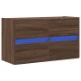Mueble de TV de pared con luces LED marrón roble 80x31x45 cm de , Muebles TV - Ref: Foro24-852291, Precio: 69,87 €, Descuento: %
