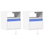 Muebles de TV de pared con luces LED 2 uds blanco 41x31x45 cm de , Muebles TV - Ref: Foro24-852314, Precio: 81,11 €, Descuent...