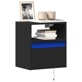 Muebles de TV de pared con luces LED 2 uds negro 41x31x45 cm de , Muebles TV - Ref: Foro24-852316, Precio: 89,09 €, Descuento: %