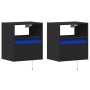 Muebles de TV de pared con luces LED 2 uds negro 41x31x45 cm de , Muebles TV - Ref: Foro24-852316, Precio: 90,46 €, Descuento: %