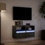 Muebles de TV de pared con luces LED 2 uds negro 41x31x45 cm de , Muebles TV - Ref: Foro24-852316, Precio: 90,46 €, Descuento: %