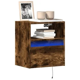 Mueble de TV de pared con luces LED roble ahumado 41x31x45 cm de , Muebles TV - Ref: Foro24-852321, Precio: 49,51 €, Descuent...