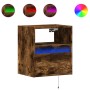 Mueble de TV de pared con luces LED roble ahumado 41x31x45 cm de , Muebles TV - Ref: Foro24-852321, Precio: 50,26 €, Descuent...