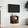 Mueble de TV de pared con luces LED roble ahumado 41x31x45 cm de , Muebles TV - Ref: Foro24-852321, Precio: 50,26 €, Descuent...