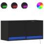 Mueble de TV de pared con luces LED negro 80x31x35 cm de , Muebles TV - Ref: Foro24-852356, Precio: 58,52 €, Descuento: %