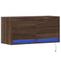 Mueble de TV de pared con luces LED roble marrón 80x31x35 cm de , Muebles TV - Ref: Foro24-852361, Precio: 61,23 €, Descuento: %