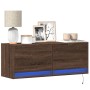 Mueble de TV de pared con luces LED marrón roble 100x31x35 cm de , Muebles TV - Ref: Foro24-852368, Precio: 75,77 €, Descuent...