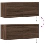 Mueble de TV de pared con luces LED marrón roble 100x31x35 cm de , Muebles TV - Ref: Foro24-852368, Precio: 75,77 €, Descuent...