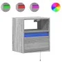Mesitas de noche de pared con luces LED 2 unidades gris Sonoma by , Nightstands - Ref: Foro24-3307986, Price: 90,12 €, Discou...