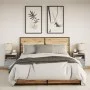 Mesitas de noche de pared con luces LED 2 unidades gris Sonoma by , Nightstands - Ref: Foro24-3307986, Price: 90,12 €, Discou...
