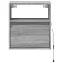 Mesitas de noche de pared con luces LED 2 unidades gris Sonoma by , Nightstands - Ref: Foro24-3307986, Price: 90,12 €, Discou...