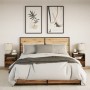 Mesitas de noche de pared con luces LED 2 uds roble ahumado de , Mesitas de noche - Ref: Foro24-3307984, Precio: 84,95 €, Des...