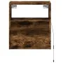 Mesitas de noche de pared con luces LED 2 uds roble ahumado by , Nightstands - Ref: Foro24-3307984, Price: 83,70 €, Discount: %