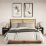 Mesitas de noche de pared con luces LED 2 unidades negro de , Mesitas de noche - Ref: Foro24-3307978, Precio: 90,46 €, Descue...