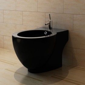 Bidet redondo de cerámica, negro de vidaXL, Bidés - Ref: Foro24-140666, Precio: 167,95 €, Descuento: %