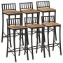 Set mesa alta y taburetes 7 pzas madera maciza mango y metal de , muebles para cocinas y comedores - Ref: Foro24-3216408, Pre...