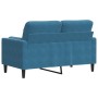 Sofá de 2 plazas con cojines terciopelo azul 120 cm de , Sofás - Ref: Foro24-3278218, Precio: 257,90 €, Descuento: %