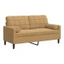 Sofá de 2 plazas con cojines terciopelo marrón 140 cm by , Sofas - Ref: Foro24-3278226, Price: 246,91 €, Discount: %