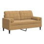Sofá de 2 plazas con cojines terciopelo marrón 140 cm de , Sofás - Ref: Foro24-3278226, Precio: 251,49 €, Descuento: %