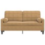 Sofá de 2 plazas con cojines terciopelo marrón 140 cm de , Sofás - Ref: Foro24-3278226, Precio: 251,49 €, Descuento: %