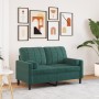 Sofá de 2 plazas con cojines terciopelo verde oscuro 120 cm de , Sofás - Ref: Foro24-3278211, Precio: 260,73 €, Descuento: %