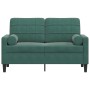 Sofá de 2 plazas con cojines terciopelo verde oscuro 120 cm de , Sofás - Ref: Foro24-3278211, Precio: 260,73 €, Descuento: %