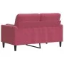 Sofá de 2 plazas con cojines terciopelo rojo tinto 120 cm by , Sofas - Ref: Foro24-3278213, Price: 241,90 €, Discount: %