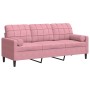 Sofá de 3 plazas con cojines terciopelo rosa 180 cm de , Sofás - Ref: Foro24-3278232, Precio: 347,21 €, Descuento: %