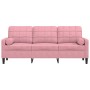 Sofá de 3 plazas con cojines terciopelo rosa 180 cm de , Sofás - Ref: Foro24-3278232, Precio: 347,21 €, Descuento: %