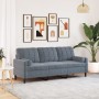 Sofá de 3 plazas con cojines terciopelo gris oscuro 180 cm de , Sofás - Ref: Foro24-3278230, Precio: 272,59 €, Descuento: %