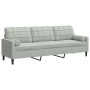 Sofá de 3 plazas con cojines terciopelo gris claro 210 cm de , Sofás - Ref: Foro24-3278239, Precio: 292,51 €, Descuento: %