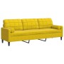 Sofá de 3 plazas con cojines terciopelo amarillo 210 cm de , Sofás - Ref: Foro24-3278245, Precio: 294,25 €, Descuento: %