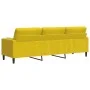 Sofá de 3 plazas con cojines terciopelo amarillo 210 cm by , Sofas - Ref: Foro24-3278245, Price: 289,72 €, Discount: %