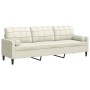 Sofá de 3 plazas con cojines terciopelo color crema 210 cm de , Sofás - Ref: Foro24-3278247, Precio: 337,76 €, Descuento: %