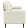 Sofá de 3 plazas con cojines terciopelo color crema 210 cm de , Sofás - Ref: Foro24-3278247, Precio: 337,76 €, Descuento: %