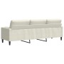 Sofá de 3 plazas con cojines terciopelo color crema 210 cm de , Sofás - Ref: Foro24-3278247, Precio: 337,76 €, Descuento: %