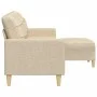 Sofá de 3 plazas con taburete de tela crema 210 cm by , Sofas - Ref: Foro24-3278251, Price: 365,52 €, Discount: %